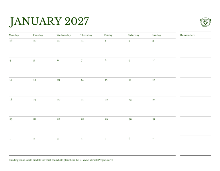 Page 03 — Interior calendar - January