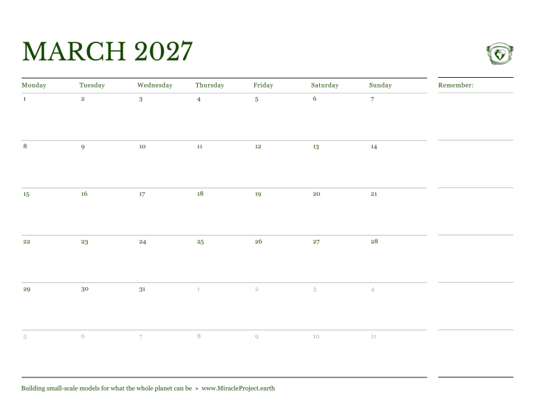 Page 07 — Interior Calendar - March