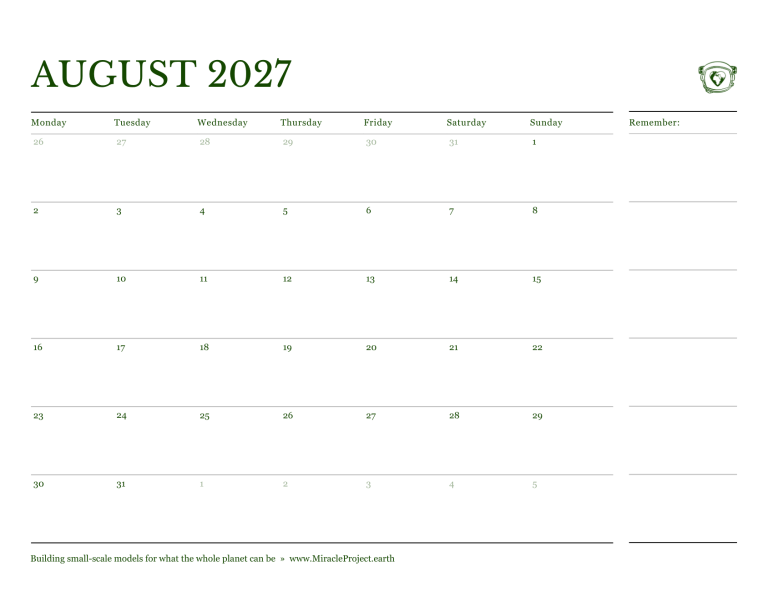 Page 17 — Interior Calendar - August
