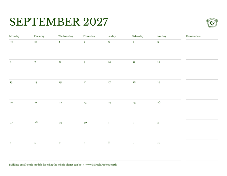 Page 19 — Interior Calendar - September