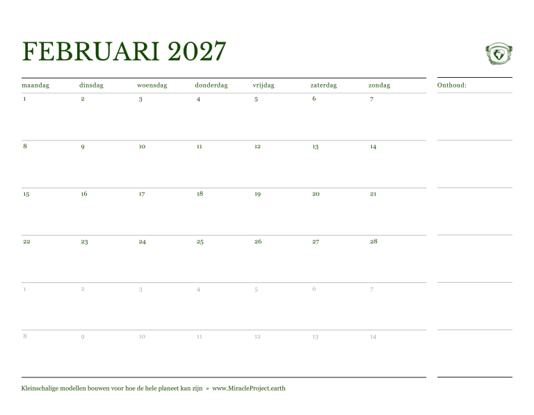 Page 05 Interior Calendar - February NL