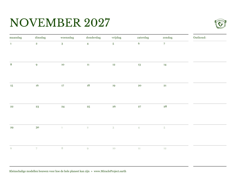 Page 23 — Interior Calendar - November NL